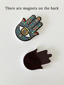 1入組波西米亞風格手形冰箱貼帶眼睛圖案,家庭裝飾 - 綠色 - 查看 3