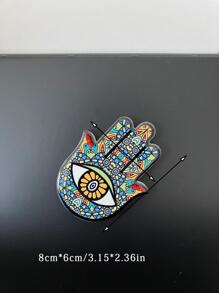 1入組波西米亞風格手形冰箱貼帶眼睛圖案,家庭裝飾 - 綠色 - 查看 4