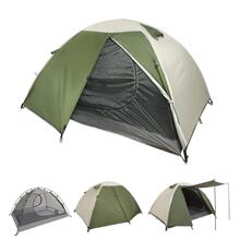 1pc Foldable Color Block Polyester Camping Tent - Army Green - View 1