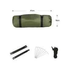1pc Foldable Color Block Polyester Camping Tent - Army Green - View 3
