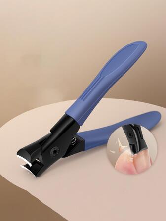 指甲刀，重型腳趾指甲刀套裝，適用於厚指甲，防濺指甲刀，適合男士、女士、成人和老年人，藍色