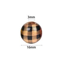 20入組/套16MM天然木珠子彩色線格條紋圓木珠子適用於珠寶製作DIY配件 - 彩色 - 查看 12