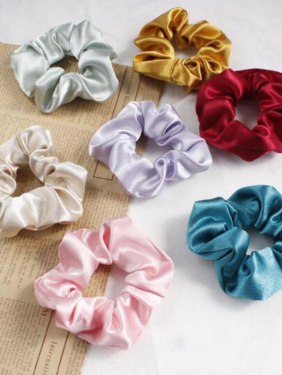 2入組/套多種顏色簡約風法語復古彈性大腸髮繩帶水晶裝飾用品適用於馬尾不附帶頭髮