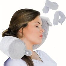 Trải nghiệm sự thoải mái và hỗ trợ ở bất cứ đâu với chiếc gối du lịch Memory Foam này - Xám - Xem 1