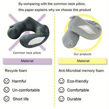 Trải nghiệm sự thoải mái và hỗ trợ ở bất cứ đâu với chiếc gối du lịch Memory Foam này - Xám - Xem 5