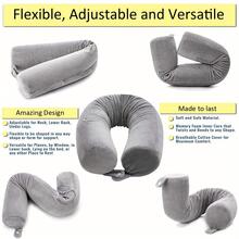 Trải nghiệm sự thoải mái và hỗ trợ ở bất cứ đâu với chiếc gối du lịch Memory Foam này - Xám - Xem 2