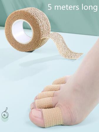 5m/Rollo de Cintas Protectoras para Dedos de los Pies, Vendaje Delgado para Fricción en los Dedos, Protección de Puntas de los Pies, para Deportes y Actividades al Aire Libre