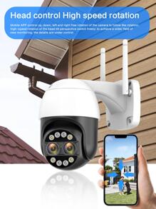 Reletech 1 台 4k 4mp+4mp 雙鏡頭監視器戶外 Wifi,360° Ptz 家用安全攝像頭,帶自動變焦跟踪,支援 2d/3d 降噪,人體檢測,8 倍混合變焦,彩色夜視,有線 Ip 攝像頭 - 黑與白 - 查看 9