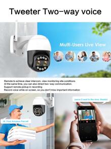 Reletech 1 台 4k 4mp+4mp 雙鏡頭監視器戶外 Wifi,360° Ptz 家用安全攝像頭,帶自動變焦跟踪,支援 2d/3d 降噪,人體檢測,8 倍混合變焦,彩色夜視,有線 Ip 攝像頭 - 黑與白 - 查看 7