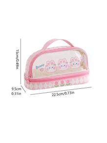 1入組紫色娛樂公園圖案筆袋,可愛卡通風格手持文具小袋 - 彩色 - 查看 6