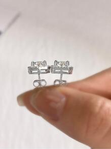 Newsoul 1 Pair 1ct Certified D-Color Moissanite Diamond Unusual Engagenment Stud Earrings For Women Engagement Wedding Earrings Elegant 925 Sterling Silver Wedding Bridal Jewelry