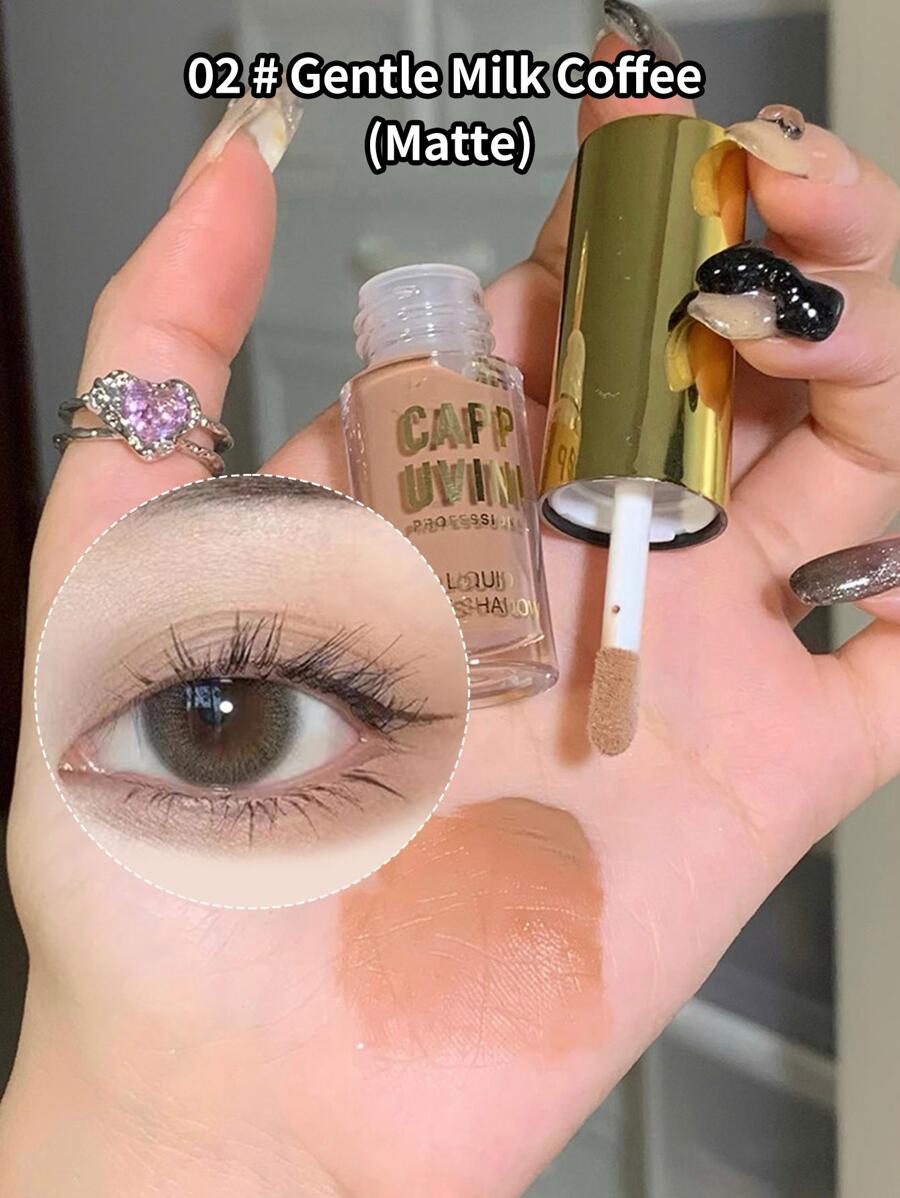 Cappuvini Long-Lasting Liquid Eyeshadow, Matte Waterproof Smudge Proof Eye Shadow - Brown - View 1