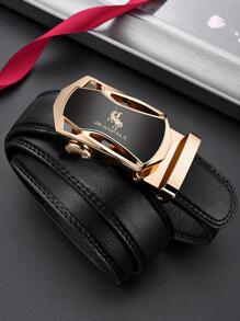 Men Litchi Embossed Automatic Buckle Belt For Husband And Boyfriend Gifts Work Summer, School Fall, Autumn, Halloween