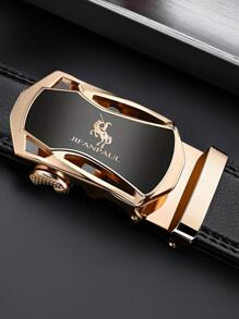 Men Litchi Embossed Automatic Buckle Belt For Husband And Boyfriend Gifts Work Summer, School Fall, Autumn, Halloween