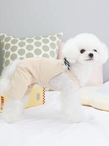 Mono para mascotas con diseño de oso de dibujos animados - Caqui - Ver 3