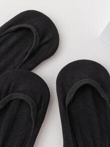 5 Pairs Candy Color Women's Boat Socks & Black Invisible Socks - Popular Solid Color All-Match Invisible Socks, Versatile For Spring, Summer, Autumn, Essential For Going Out - Black - View 3
