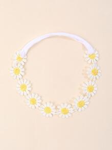 1 件装婴儿花朵装饰发带，用于头饰，爱情情人节 - 黃色 - 查看 6