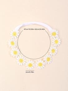 1 件装婴儿花朵装饰发带，用于头饰，爱情情人节 - 黃色 - 查看 5