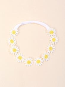 1 件装婴儿花朵装饰发带，用于头饰，爱情情人节 - 黃色 - 查看 1