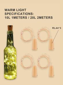 1pc Copper Wire Lights Bottle Stopper String Lights, 10L1M/20L2M/30L3M Fairy String Lights For Flowers, Cakes, Holiday Star Bottle Toppers - Multicolor - View 7