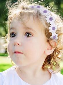 1件女婴紫色雏菊花朵装饰发箍，甜美婴儿发饰 - 紫色 - 查看 2