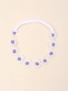 1件女婴紫色雏菊花朵装饰发箍，甜美婴儿发饰 - 紫色 - 查看 6