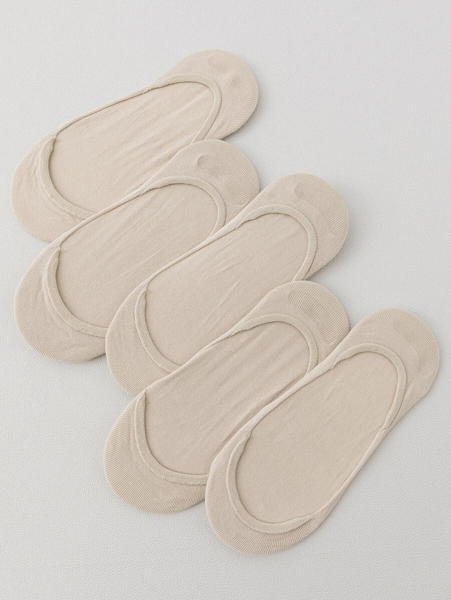 5pairs Solid Invisible Socks - Apricot - View 1