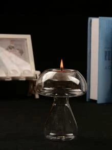 1 PC Sáng Tạo Đáng Yêu Hình Nấm Thủy Tinh Trong Suốt Đèn Trang Trí Nhà Trang Trí Chân Nến, tiệc Lễ Hội Bầu Không Khí Thiết Lập Chống Đỡ - Trong sáng - Xem 6