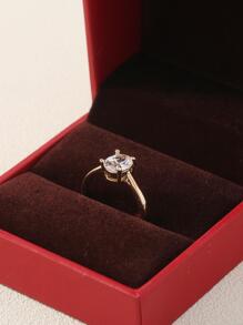 Nooxian 1 Chiếc Nhẫn Trang Trí Hình Bầu Dục Đính Đá Cubic Zirconia Tinh Tế Cho Nữ Làm Quà Tặng - Vàng - Xem 4