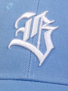 AR 男性刺繡細節棒球帽，適用於日常生活和戶外街頭 - 淺藍色 - 查看 5