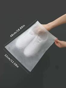 50pcs/Set 32 X 48 X 0.1cm Non-Woven Fabric Shoe Bags, Simple White Drawstring Dust-Proof Travel Shoe Bags - White - View 3