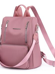Pink Women's Fashionable Backpack College Style - Pink - View 3
