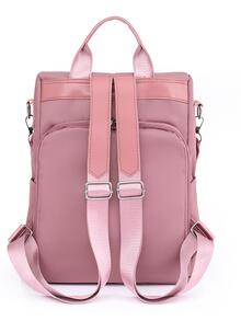 Pink Women's Fashionable Backpack College Style - Pink - View 4
