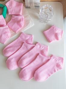 10 pares de calcetines sin dejar ver el pie de color rosa para mujer, adecuados para el uso diario en el trabajo y en looks casuales