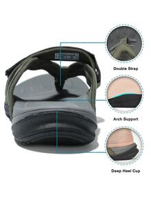 Womens Arch Support Flip Flops | Ladies Orthotic Thong Sandals Khaki - 卡其色 - 查看 4