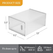SUNROAD Shoe Storage Boxes 12 Pack Clear Plastic Stackable - White - White - View 11