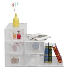 SUNROAD Shoe Storage Boxes 12 Pack Clear Plastic Stackable - White - White - View 8