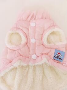 1 Miếng Màu hồng Lông Hai lớp Dày lên Mùa Đông Thú cưng Váy công chúa áo Với Tai thỏ , Thích hợp Đối với Mèo Và Chó In Thời tiết lạnh - Hồng - Xem 7