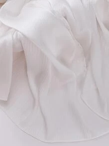 1 Khăn Trùm Đầu Satin Màu Trơn Tự Nhiên Nhăn Cho Ngoài Trời Tất Cả Các Mùa - trắng - Xem 2