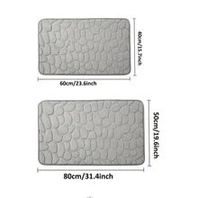 Alfombra de baño con patrón de piedra anti deslizante - Azul - Ver 5