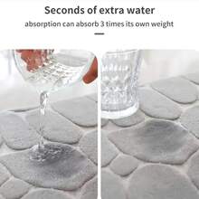 Alfombra de baño con patrón de piedra anti deslizante - Azul - Ver 7