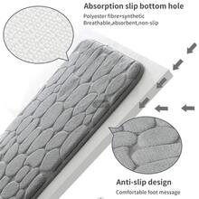 Alfombra de baño con patrón de piedra anti deslizante - Azul - Ver 8