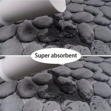 Alfombra de baño con patrón de piedra anti deslizante - Azul - Ver 10