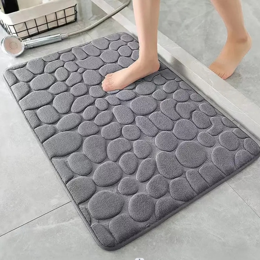 Stone Pattern Antislip Bath Rug SHEIN USA