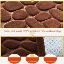 Alfombra de baño con patrón de piedra anti deslizante - Azul - Ver 6