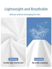 Disposable Bed Sheets Travel Sheets for Hotel, Disposable Sheets for Bed Travel Bedding Cover Portable Sheet with 1 Quilt Cover, 1 Sheet and 2 Pillowcase for Travel Business Trip Spa Hotel - Dusty Blue - View 4