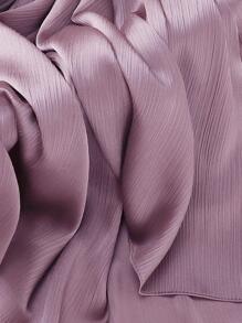 1pc Pleated Satin Headscarf, Women Scarf Accessory - Dusty Purple - View 2