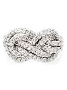 1枚精美女戒,時尚立體氧化鋯指環,伴娘婚戒,永恆之戒 - 銀色 - 查看 5