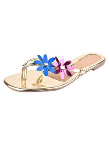 Women Flat Sandals - Vàng - Xem 4