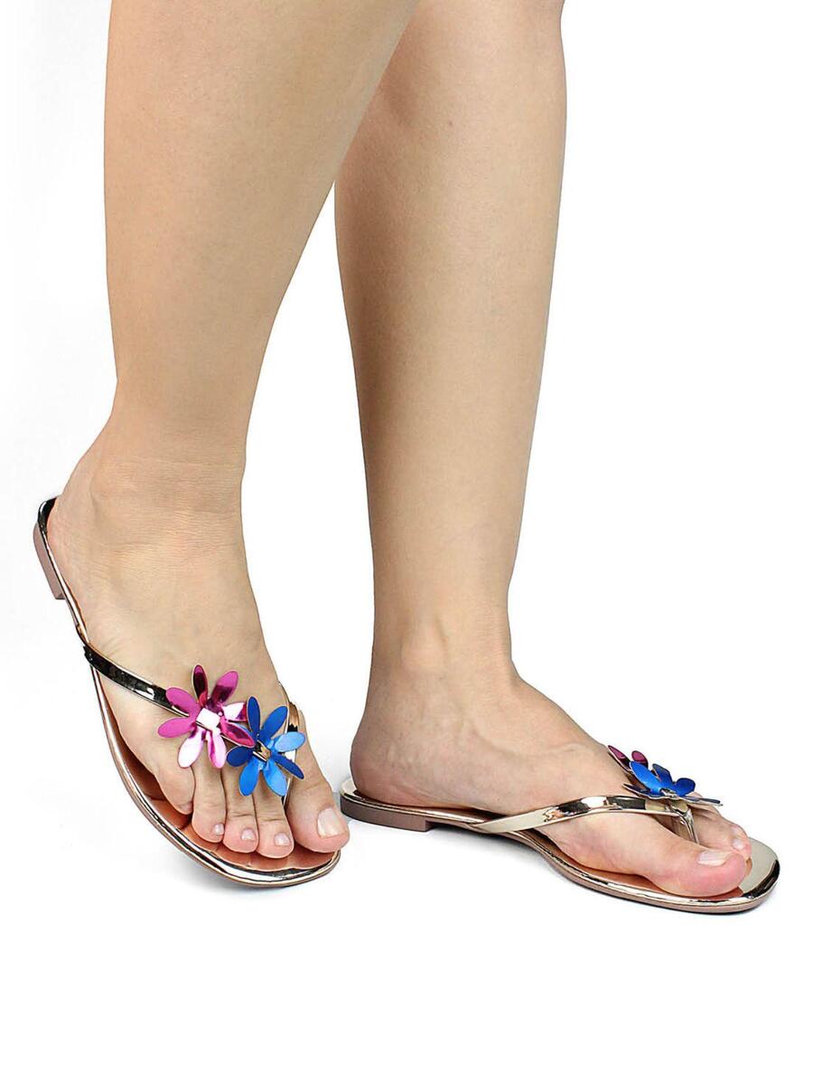 Women Flat Sandals - Vàng - Xem 1